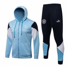 Манчестер Сити спортивный костюм с капюшоном 2021-2022 голубой